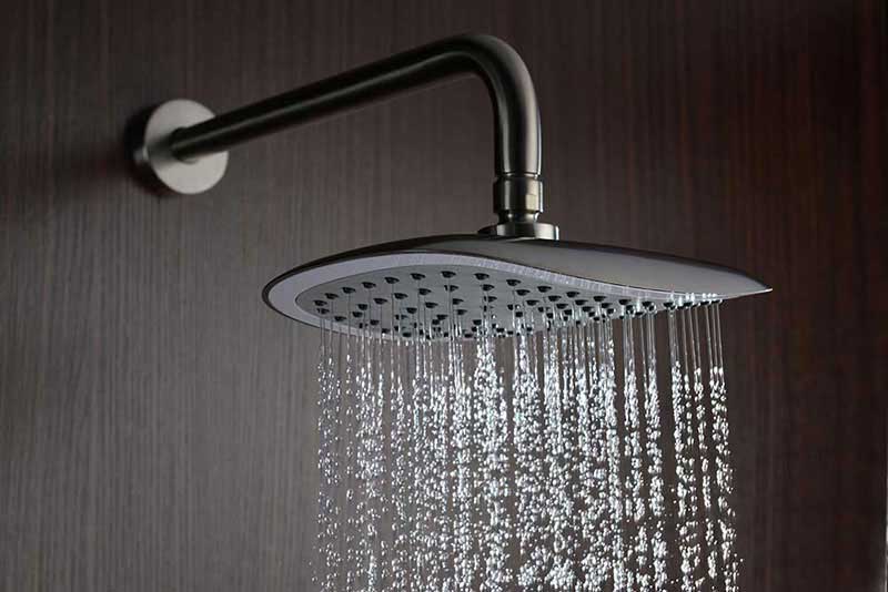 Anzzi Tempo Series Single Handle Wall Mounted Showerhead and Bath Faucet Set in Brushed Nickel 5