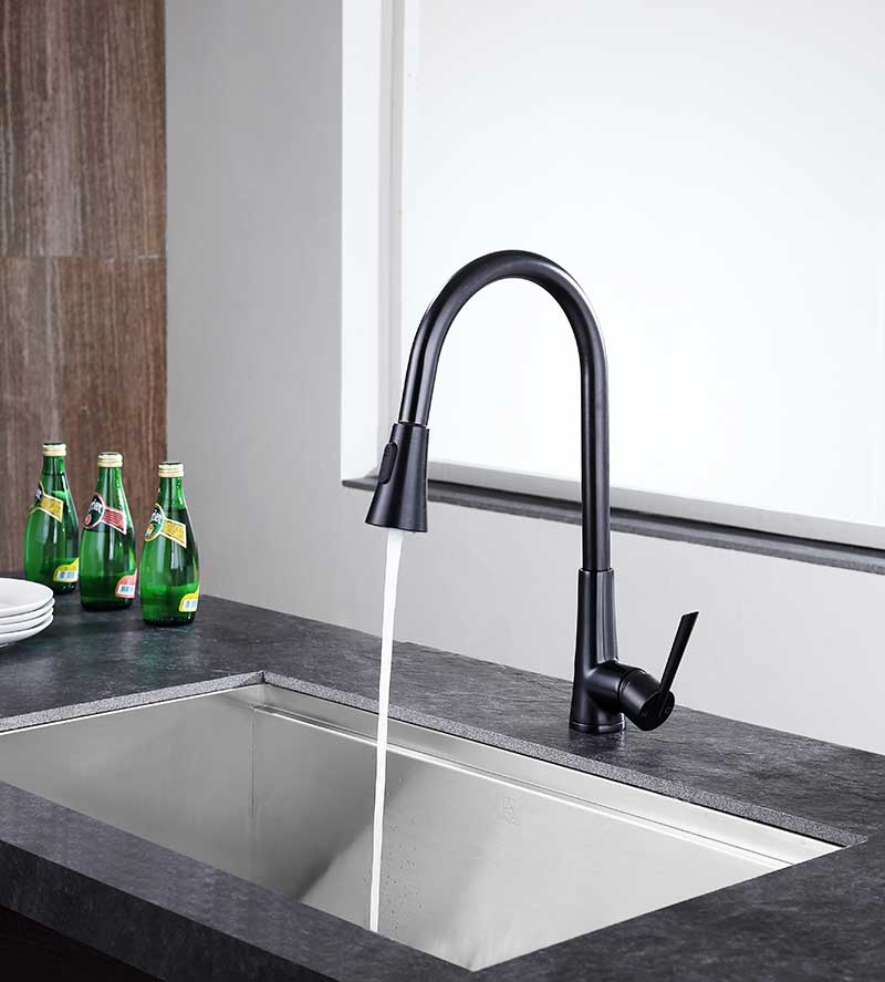 Anzzi Tulip Single-Handle Pull-Out Sprayer Kitchen Faucet in Oil Rubbed Bronze KF-AZ216ORB 11