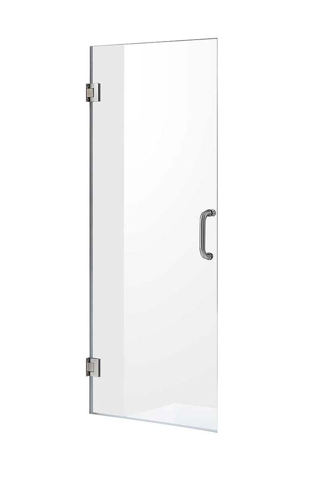 Anzzi Passion Series 30 in. by 72 in. Frameless Hinged Shower Door in Brushed Nickel with Handle SD-AZ8075-02BN 5