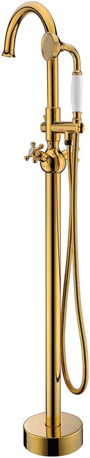 Anzzi Bridal 3-Handle Claw Foot Tub Faucet with Hand Shower in Gold FS-AZ0061RG 18