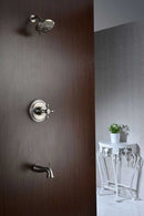 Anzzi Mesto Series Single Handle Wall Mounted Showerhead and Bath Faucet Set in Brushed Nickel 2