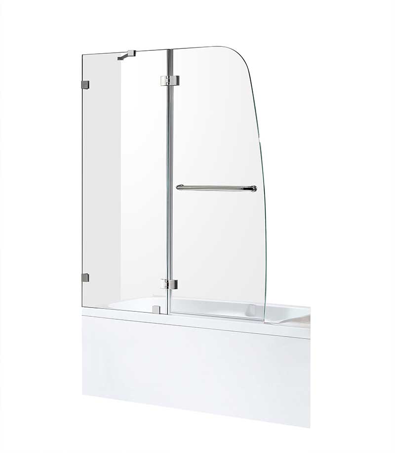 Anzzi Pacific Series 48 in. by 58 in. Frameless Hinged Tub Door in Chrome SD-AZ8076-01CH 5