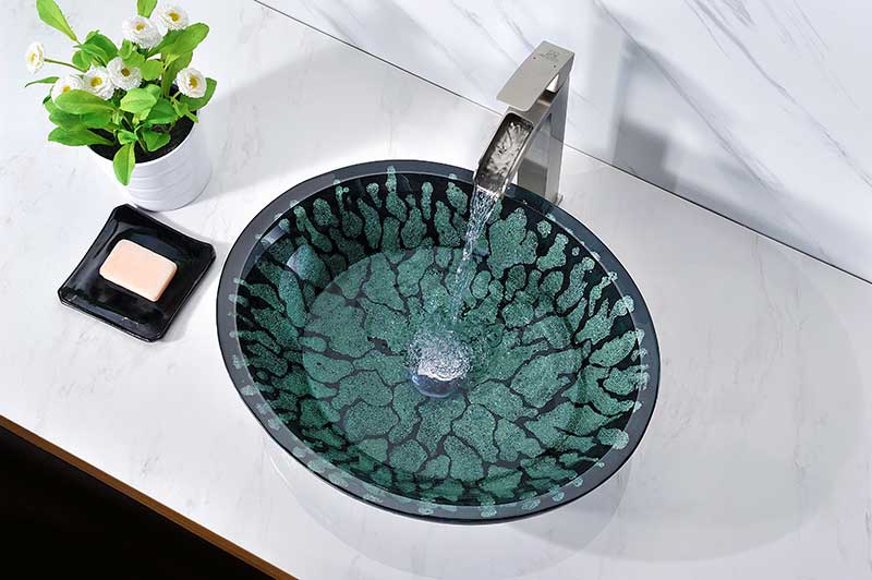Anzzi Patuvendi Series Deco-Glass Vessel Sink in Lustrous Black LS-AZ8098 6