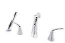 Anzzi Fawn Series 2-Handle Roman Bathtub Faucet with Shower Wand in Polished Chrome 4