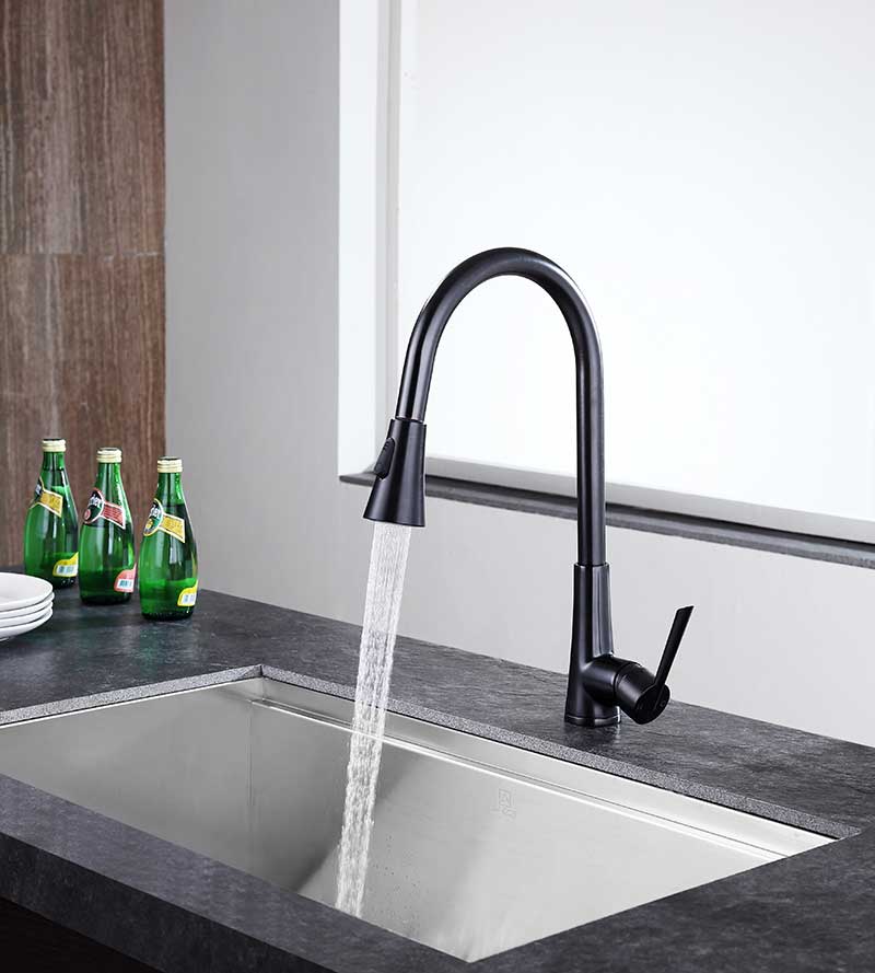 Anzzi Tulip Single-Handle Pull-Out Sprayer Kitchen Faucet in Oil Rubbed Bronze KF-AZ216ORB 10
