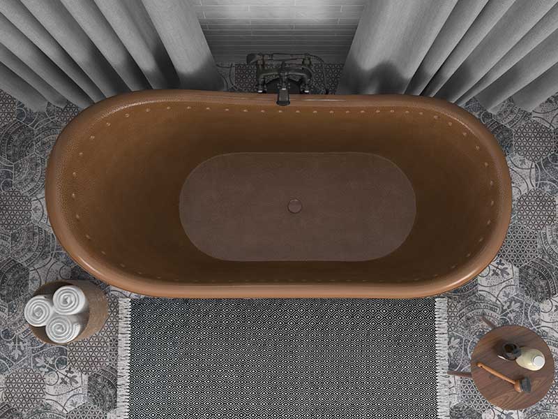 Anzzi Java 66 in. Handmade Copper Slipper Clawfoot Non-Whirlpool Bathtub in Hammered Antique Copper FT-AZ333 4