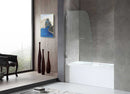 Anzzi Vensea Series 34 in. by 58 in. Frameless Hinged Tub Door in Brushed Nickel SD-AZ8074-01BN 2