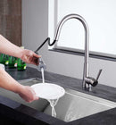 Anzzi Tulip Single-Handle Pull-Out Sprayer Kitchen Faucet in Brushed Nickel KF-AZ216BN 7