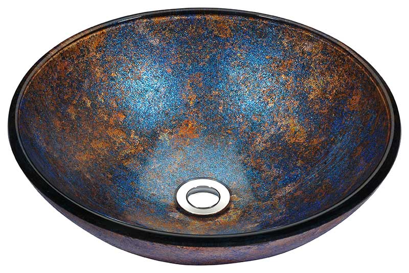 Anzzi Tara Series Deco-Glass Vessel Sink in Sapphire Burst LS-AZ8190