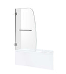 Anzzi Vensea Series 34 in. by 58 in. Frameless Hinged Tub Door in Brushed Nickel SD-AZ8074-01BN 5