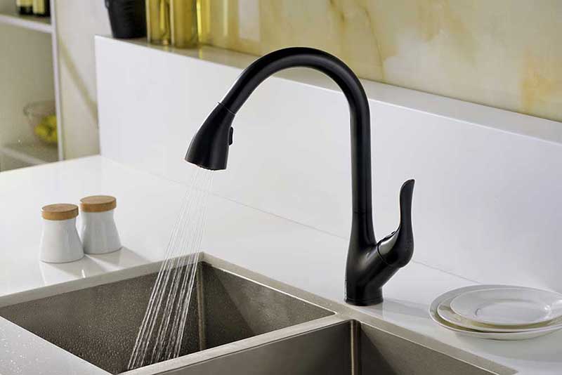 Anzzi Accent Series Single Handle Pull Down Kitchen Faucet in Oil Rubbed Bronze 5