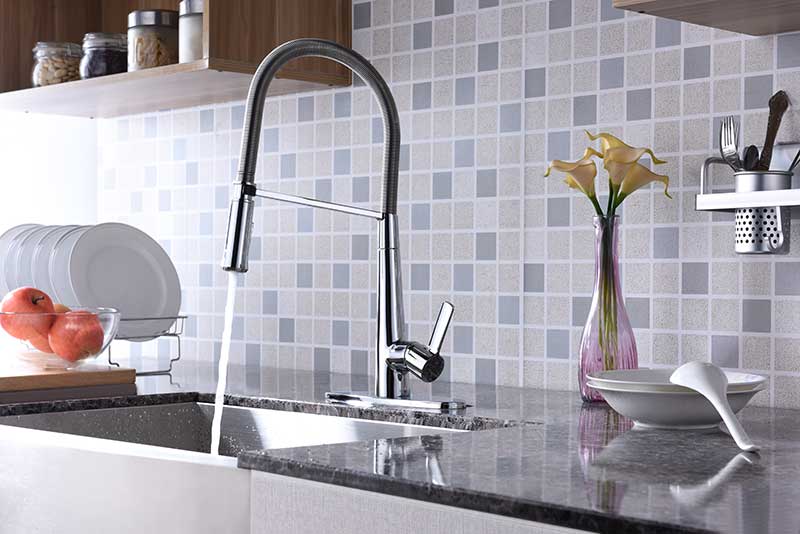 Anzzi Apollo Single Handle Pull-Down Sprayer Kitchen Faucet in Polished Chrome KF-AZ188CH 9