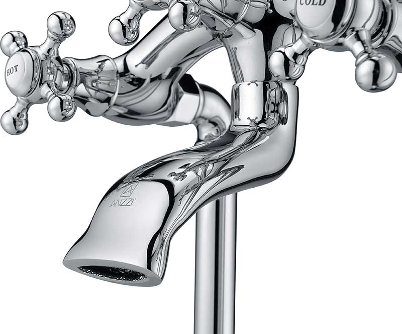 Anzzi Tugela 3-Handle Claw Foot Tub Faucet with Hand Shower in Polished Chrome FS-AZ0052CH 12