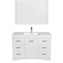 Wyndham Collection Delray 48" Bathroom Vanity Set With Integrated Sink - Glossy White, 46" Mirror Included WCR440048SGWARINTM46 3