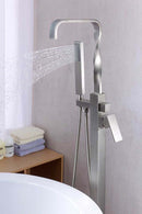 Anzzi Yosemite 2-Handle Claw Foot Tub Faucet with Hand Shower in Brushed Nickel FS-AZ0050BN 7