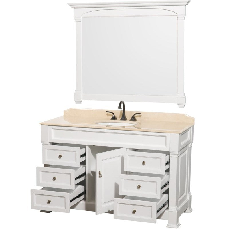 Wyndham Collection Andover 55" Traditional Bathroom Vanity Set - White WC-TS55-WHT 2