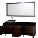Wyndham Collection Malibu 72" Single Bathroom Vanity Set - Espresso Finish with Black Absolute Granite Counter and Black Granite Sink WC-CG3000-72-ESP-BLK-GR-SINGLE 3