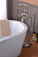 Anzzi Tugela 3-Handle Claw Foot Tub Faucet with Hand Shower in Brushed Nickel FS-AZ0052BN 3