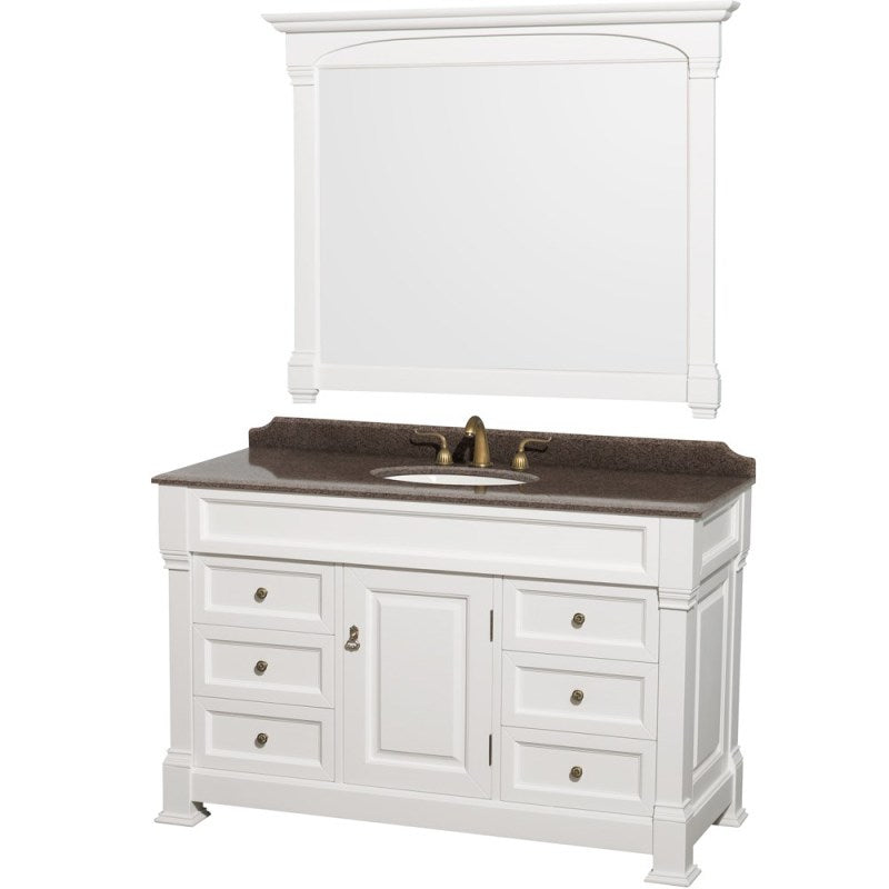 Wyndham Collection Andover 55" Traditional Bathroom Vanity Set - White WC-TS55-WHT 4