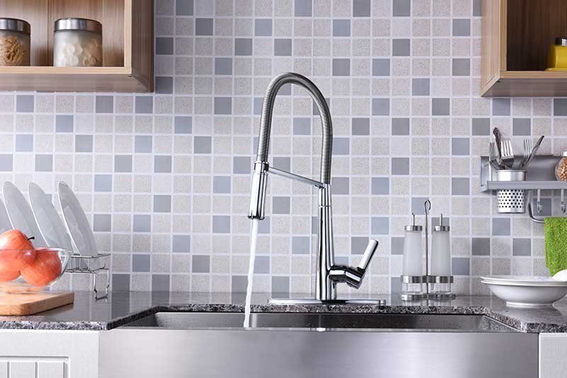 Anzzi Apollo Single Handle Pull-Down Sprayer Kitchen Faucet in Polished Chrome KF-AZ188CH 11