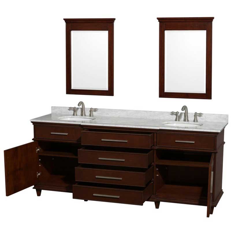 Wyndham Collection Berkeley 80" Double Bathroom Vanity - Dark Chestnut WC-1717-80-DBL-CDK 2