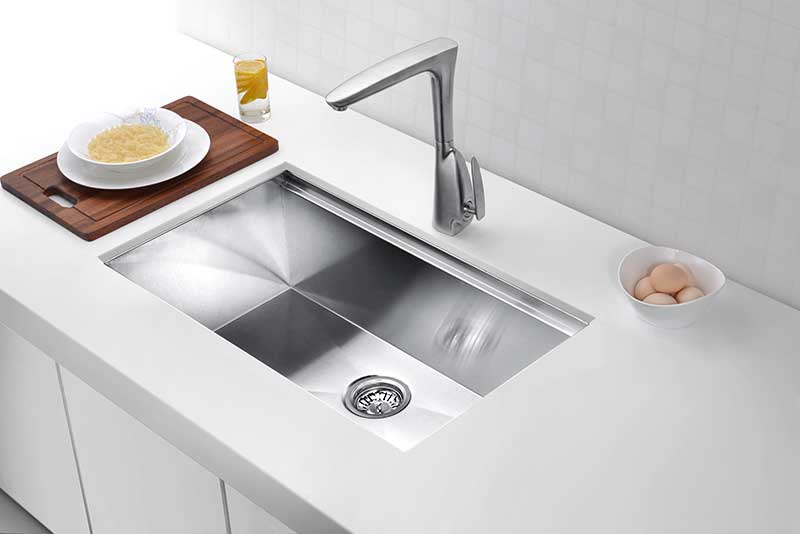 Anzzi Aegis Undermount Stainless Steel 30 in. 0-Hole Single Bowl Kitchen Sink with Cutting Board and Colander K-AZ3018-1Ac 3