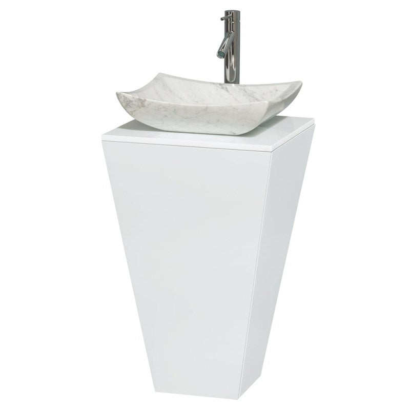 Wyndham Collection Esprit Bathroom Pedestal Vanity Set - Glossy White WC-CS004-20-WHT 7