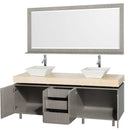 Wyndham Collection Malibu 72" Double Bathroom Vanity Set - Gray Oak Finish with Ivory Marble Counter WC-CG3000-72-GROAK-IVO 5