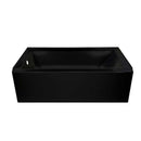 Lyons Industries Linear 5 ft. Left Drain Soaking Tub in Black