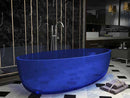Opal 67 in. One Piece Anzzi Stone Freestanding Bathtub in Trancendent Regal Blue  2