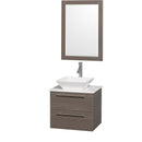 Wyndham Collection Amare 24" Wall-Mounted Bathroom Vanity Set with Vessel Sink - Gray Oak WC-R4100-24-GROAK 2