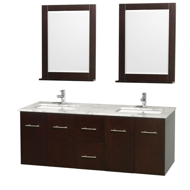 Wyndham Collection Centra 60" Double Bathroom Vanity for Undermount Sinks - Espresso WC-WHE009-60-DBL-VAN-ESP-