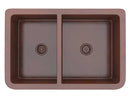 Anzzi Teller Farmhouse Handmade Copper 33 in. 40/60 Double Bowl Kitchen Sink with Grape Vine Design in Polished Antique Copper K-AZ246 5