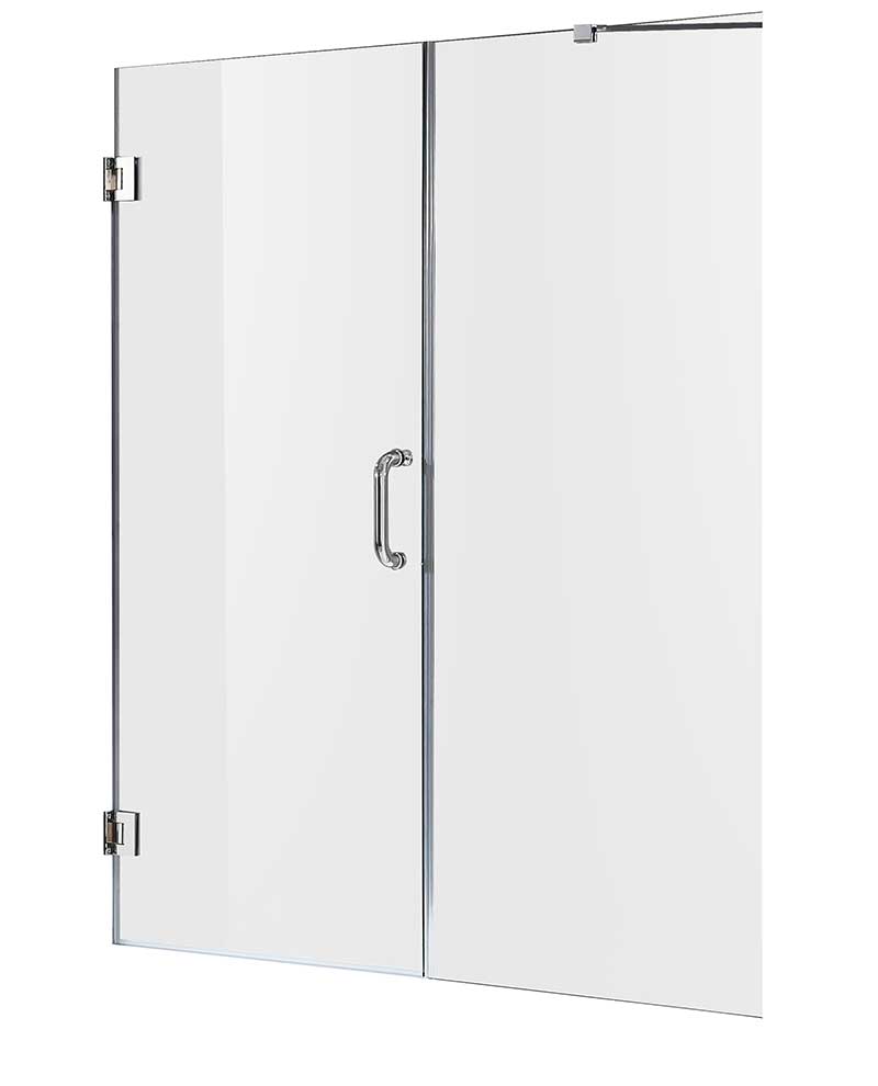 Anzzi Makata Series 60 in. by 72 in. Frameless Hinged Alcove Shower Door in Polished Chrome with Handle SD-AZ8073-01CH 5