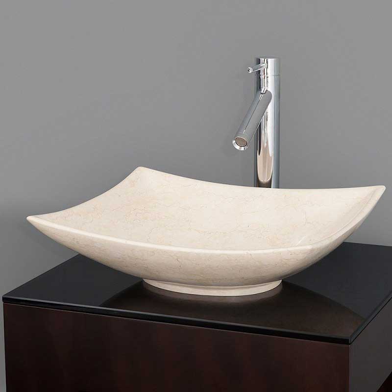 Wyndham Collection Arista Vessel Sink - Ivory Marble WC-GS005