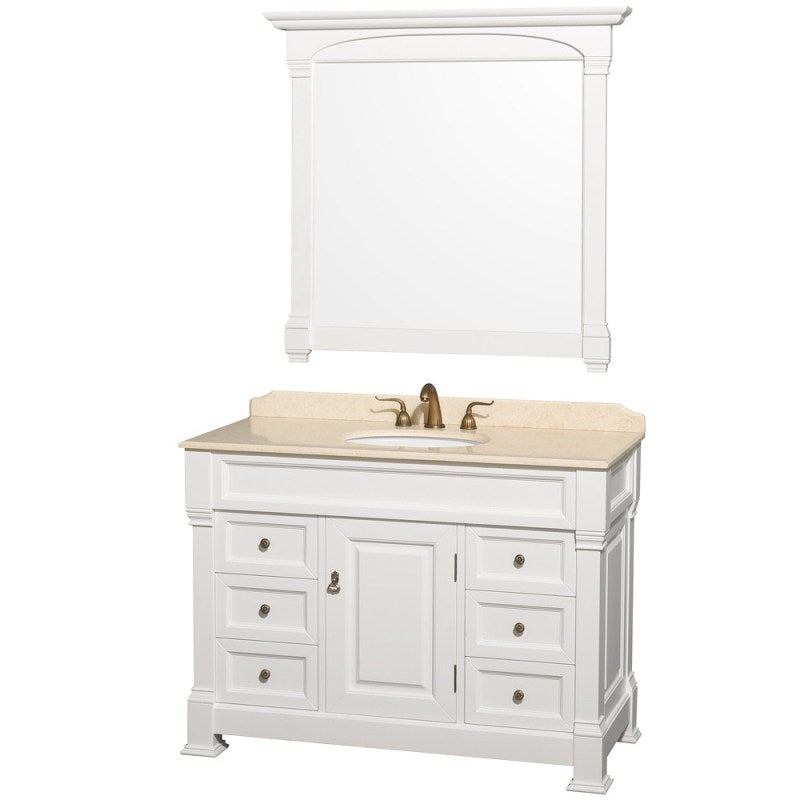 Wyndham Collection Andover 48" Traditional Bathroom Vanity Set - White WC-TS48-WHT