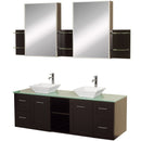 Wyndham Collection Avara 60" Wall-Mounted Double Bathroom Vanity Set - Espresso WC-WHE007-SH-60-ESP 5