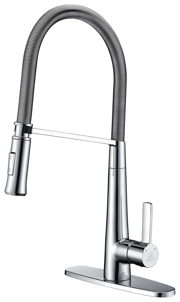 Anzzi Apollo Single Handle Pull-Down Sprayer Kitchen Faucet in Polished Chrome KF-AZ188CH 12