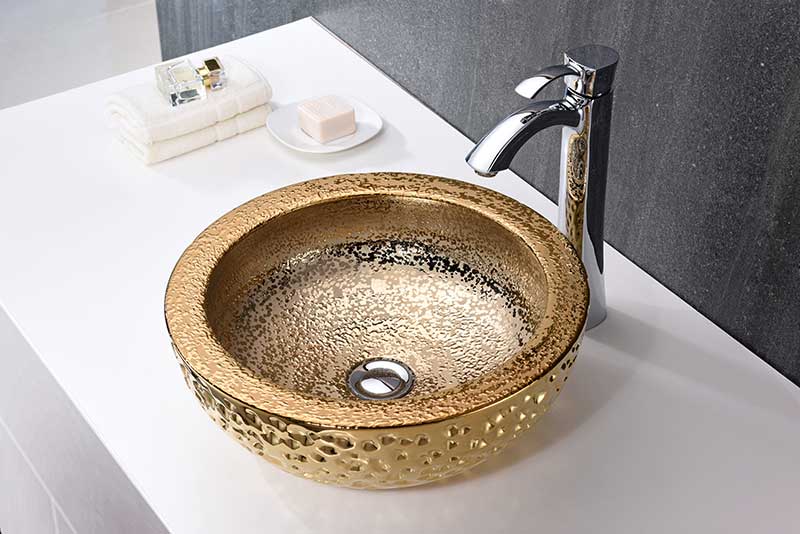 Anzzi Regalia Series Vessel Sink in Speckled Gold LS-AZ179 3