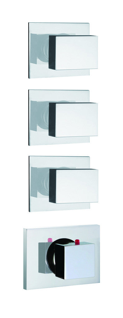 Fima by Nameeks Brick Built-In Thermostatic Valve Trim with Three Volume Control Handles