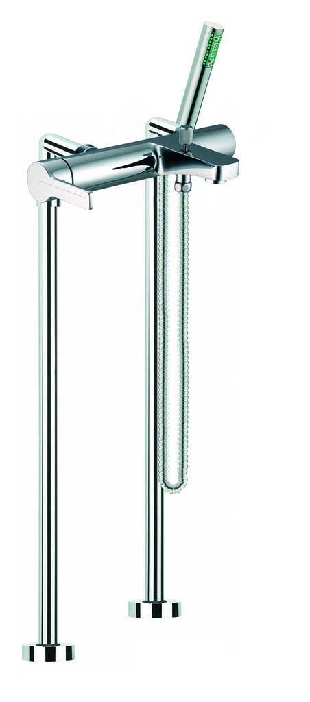 Fima by Nameeks Matrix Double Handle Floor Mount Diverter Tub Shower Faucet with Hand Shower