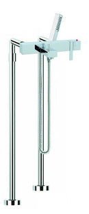 Fima by Nameeks Brick Floor Mount Thermostatic Tub Faucet with Hand Shower