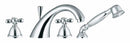 Fima by Nameeks Olivia Double Handle Deck Mount Thermostatic Tub Faucet with Hand Shower