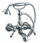 Fima by Nameeks Epoque Double Handle Deck Mount Clawfoot Tub Faucet with Hand Shower