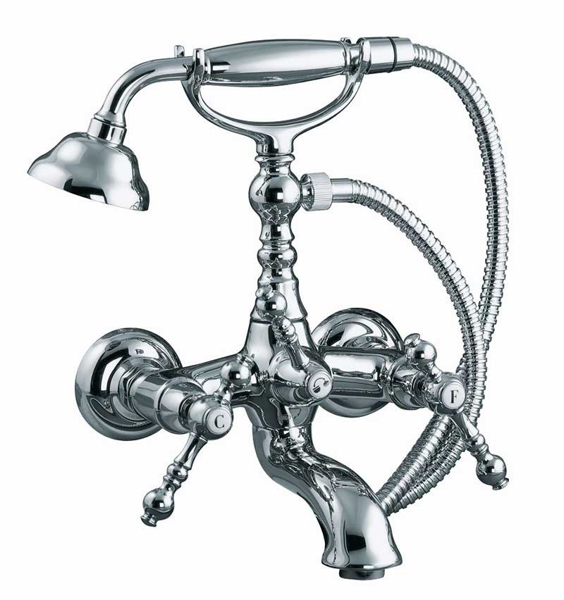 Fima by Nameeks Epoque Double Handle Deck Mount Clawfoot Tub Faucet with Hand Shower