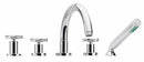 Fima by Nameeks Maxima Double Handle Deck Mount Thermostatic Bath Tub Faucet with Hand Shower