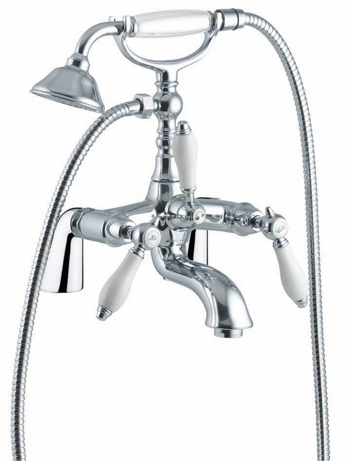 Fima by Nameeks Herend Double Handle Deck Mount Thermostatic/Diveter Bath Tub Faucet