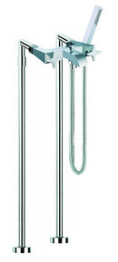 Fima by Nameeks Mp1 Double Handle Floor Mount Thermostatic/Diveter Bath Tub Faucet with Hand Shower