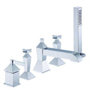 Fima by Nameeks Mp1 Double Handle Deck Mount Thermostatic/Diveter Bath Tub Faucet with Hand Shower