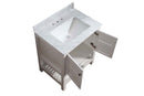Anzzi Montaigne 30 in. W x 22 in. D Vanity in White with Marble Vanity Top in Carrara White with White Basin and Mirror 14
